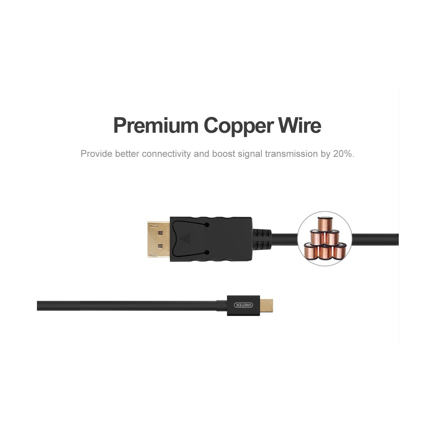 Unitek Mini DisplayPort to DisplayPort - Y-C611BK - 2m — Buy in Cyprus with Fast Delivery