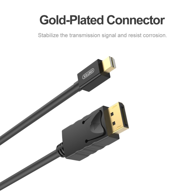Buy Unitek Mini DisplayPort to DisplayPort - Y-C611BK - 2m in Cyprus, Nicosia, Limassol, Larnaka, Pafos