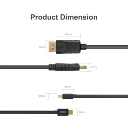 Buy Unitek Mini DisplayPort to DisplayPort - Y-C611BK - 2m in Cyprus, Nicosia, Limassol, Larnaka, Pafos
