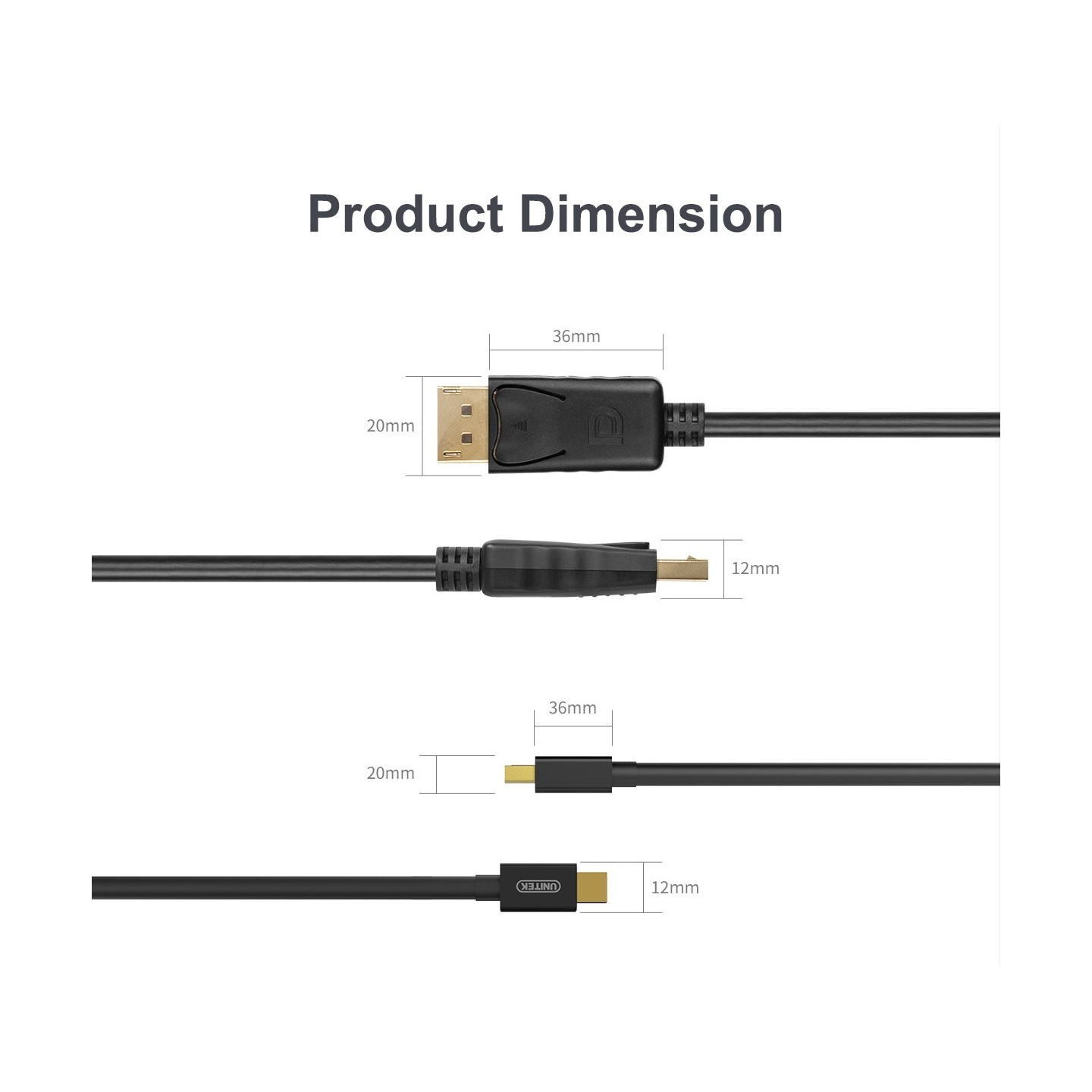Unitek Mini DisplayPort to DisplayPort - Y-C611BK - 2m — Buy in Cyprus with Fast Delivery
