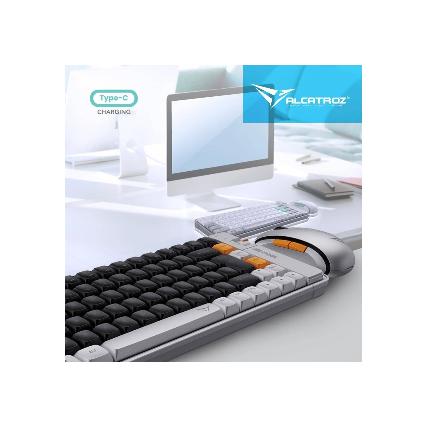 Alcatroz Tetriz Air 300C 84-Key Wireless Keyboard & Mouse Combo - Autumn Black (Boxed) — Buy in Cyprus with Fast Delivery