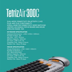 Buy Alcatroz Keyboard & Mouse 2.4G+BT Combo 84K Tetriz Air Autumn Black - 300C -... in Cyprus, Nicosia, Limassol, Larnaka, Pafos