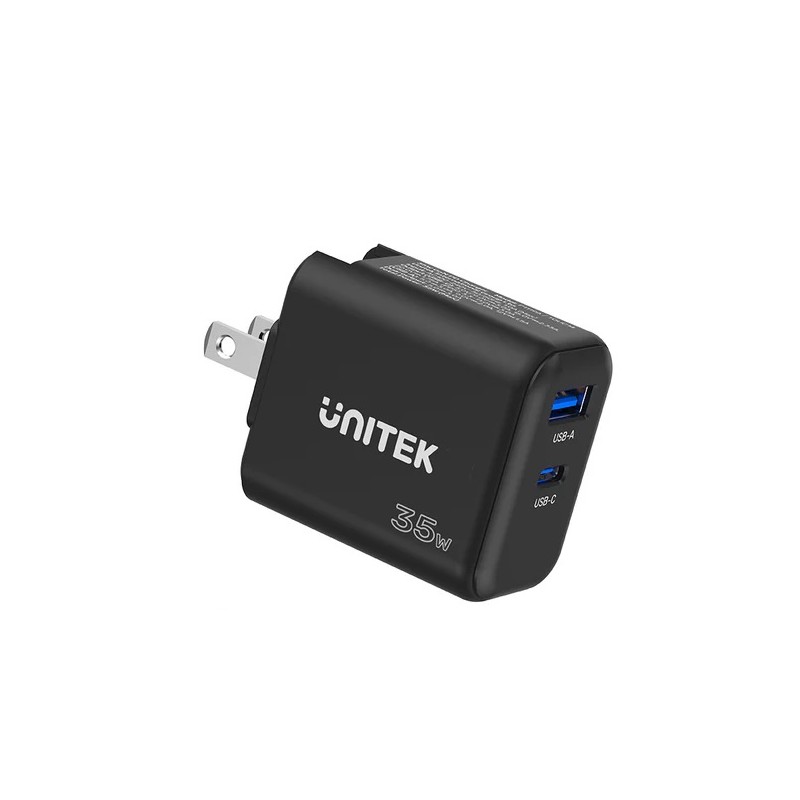 Buy Unitek Charge Wall 35W 1xUSB-C PD & 1xQC 3.0 UK EU US - P1119A - Black in Cyprus, Nicosia, Limassol, Larnaka, Pafos