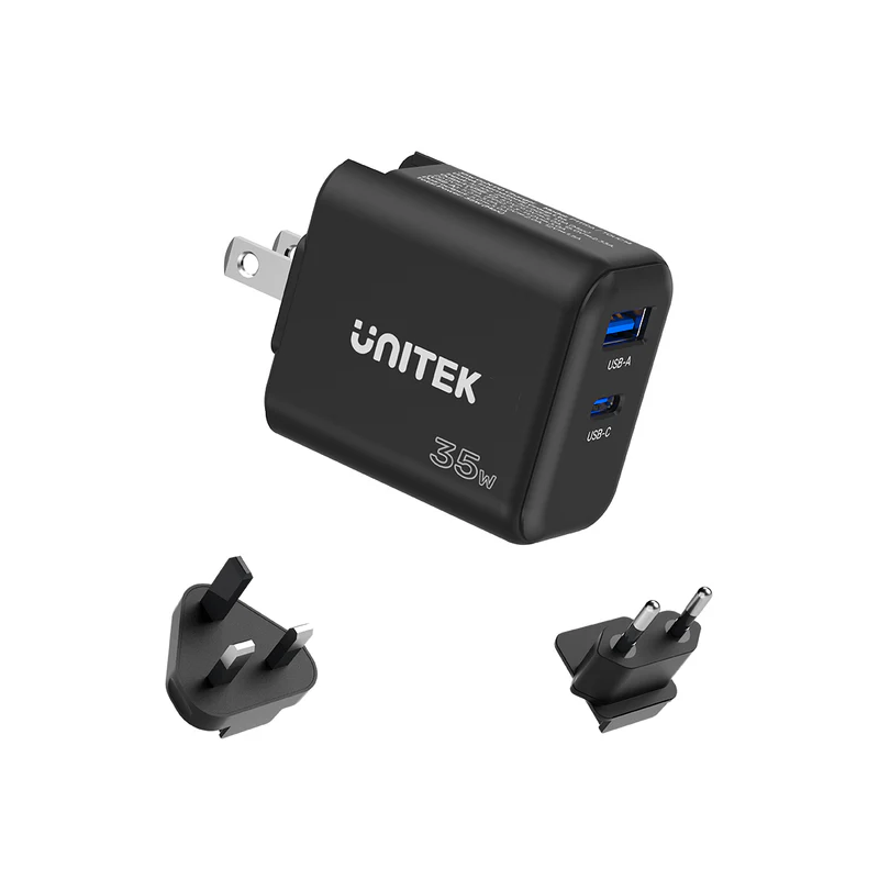 Buy Unitek Charge Wall 35W 1xUSB-C PD & 1xQC 3.0 UK EU US - P1119A - Black in Cyprus, Nicosia, Limassol, Larnaka, Pafos