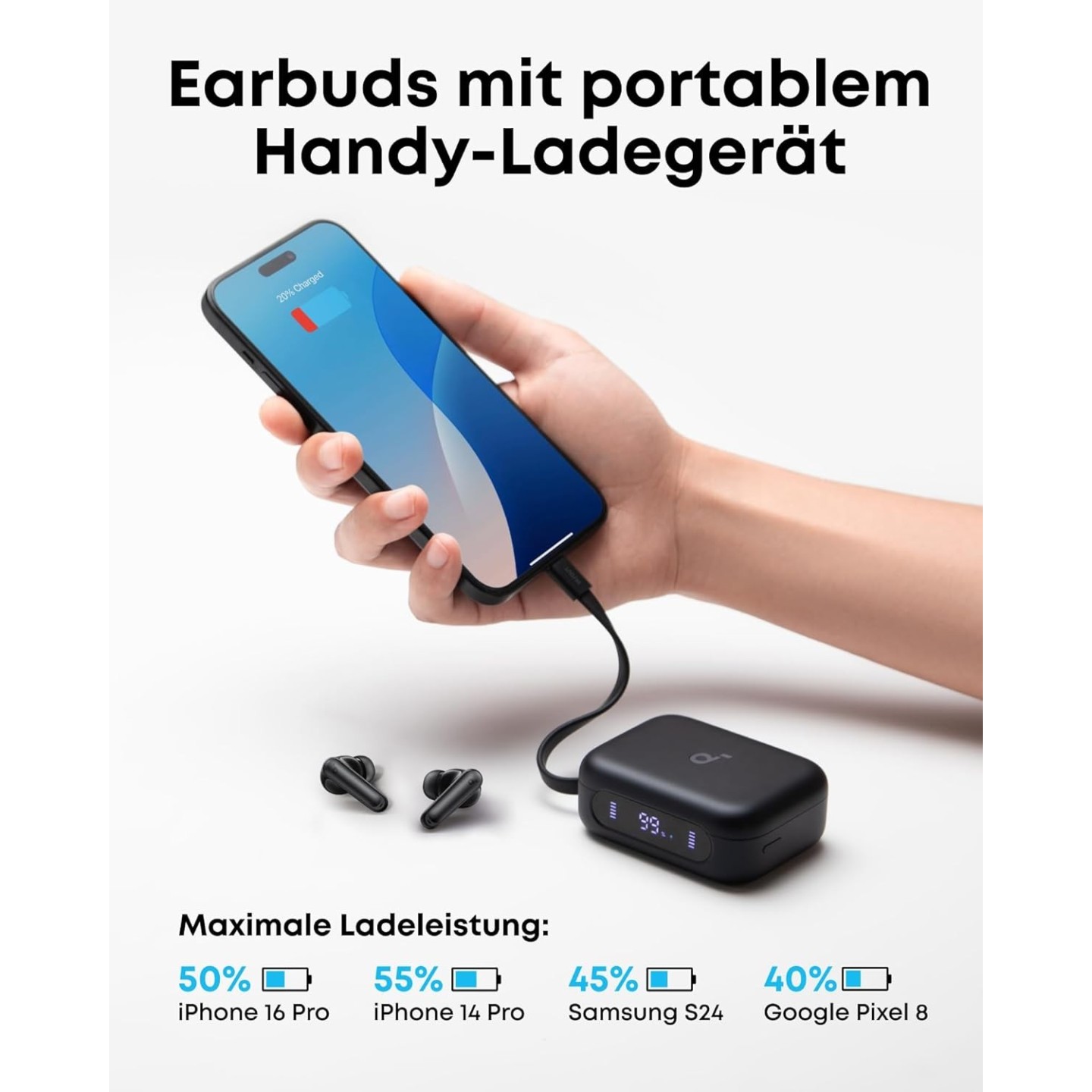 Anker Soundcore Earbuds - P41i T - Earbuds with Portable Phone Charger (Built-in) Black — Buy in Cyprus with Fast Delivery