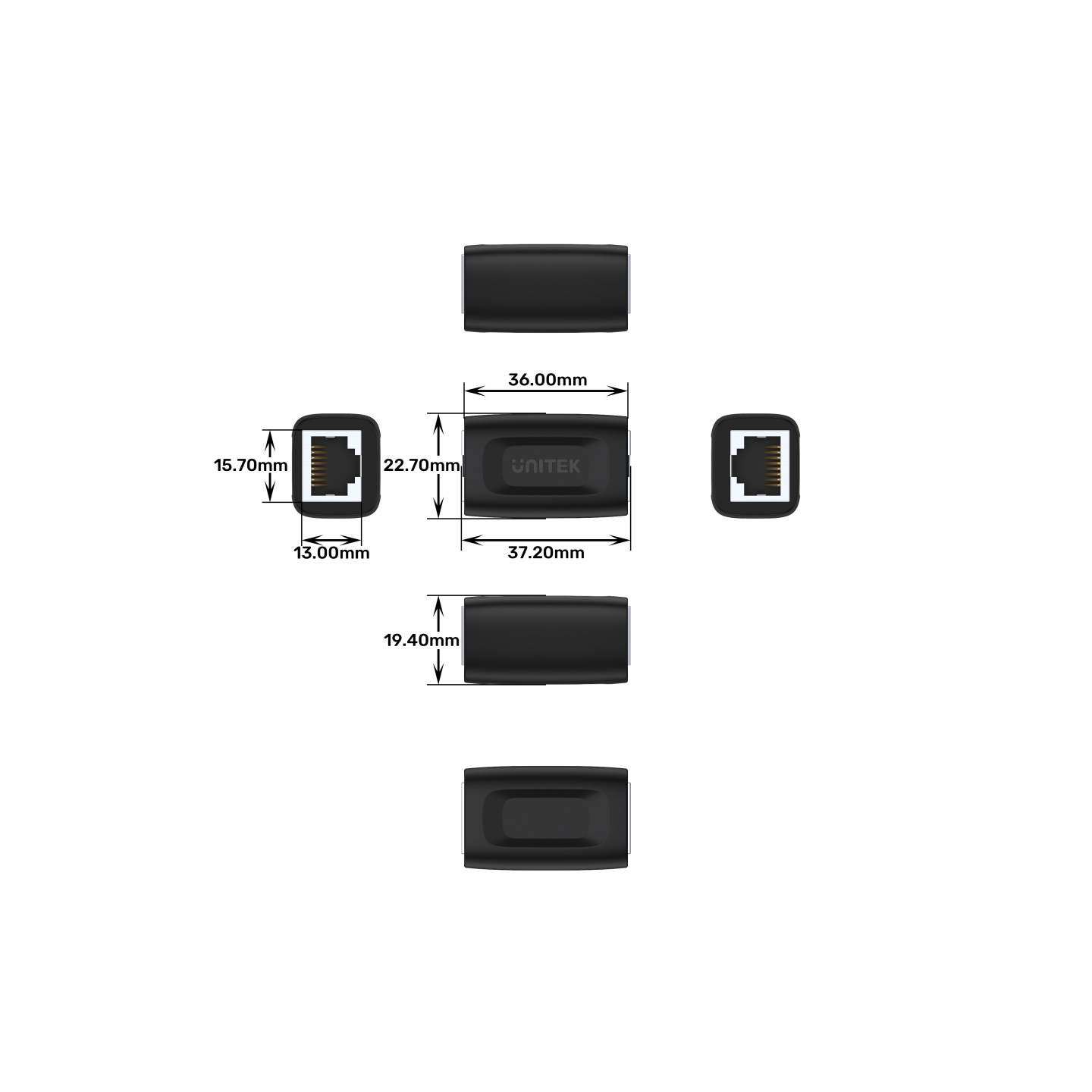 Unitek Network RJ45 F-F Ethernet Coupler - A1026BK - RJ45 F-F Ethernet Coupler — Buy in Cyprus with Fast Delivery