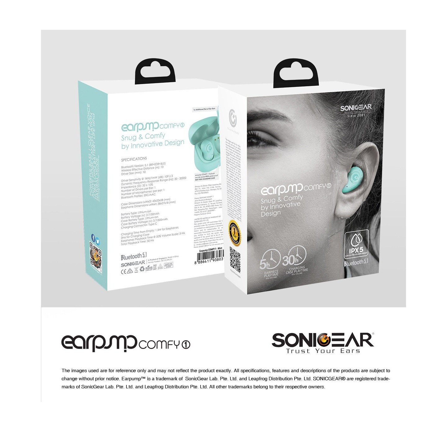 SonicGear EARPUMP Earphones - COMFY1 - TWS IPX5 White — Buy in Cyprus with Fast Delivery