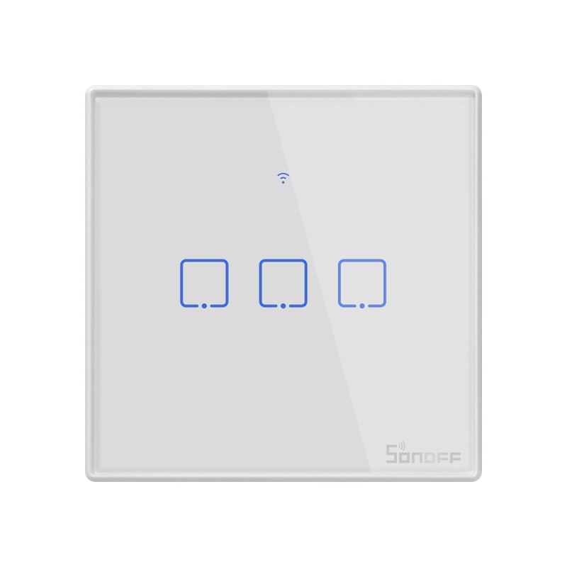 Buy Sonoff WiFi Smart Wall Touch Switch - T2EU3C-TX - 3-Button White in Cyprus, Nicosia, Limassol, Larnaka, Pafos