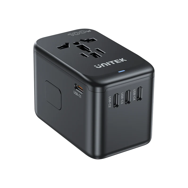 Buy Unitek World Travel Adapter & 100W Charger - P1123A - EU UK US 4x USB-C + 1x... in Cyprus, Nicosia, Limassol, Larnaka, Pafos
