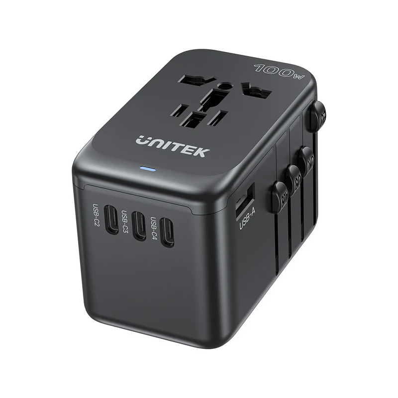 Buy Unitek World Travel Adapter & 100W Charger - P1123A - EU UK US 4x USB-C + 1x... in Cyprus, Nicosia, Limassol, Larnaka, Pafos