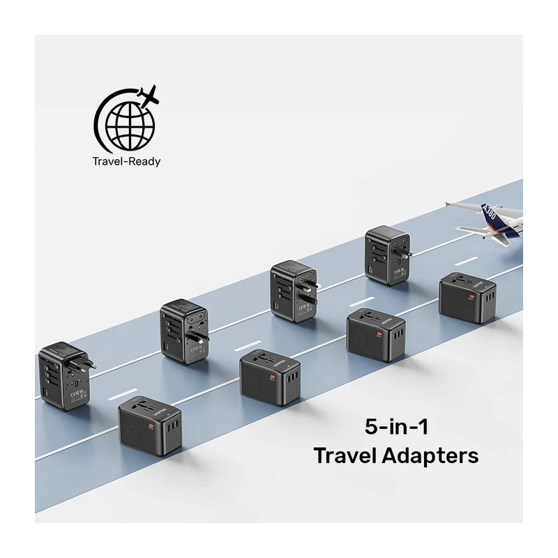 Buy Unitek World Travel Adapter & 100W Charger - P1123A - EU UK US 4x USB-C + 1x... in Cyprus, Nicosia, Limassol, Larnaka, Pafos