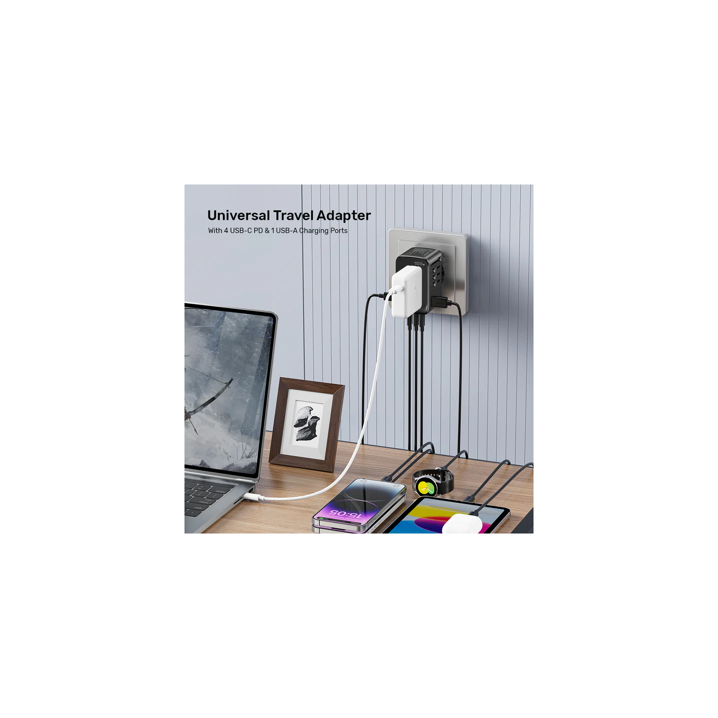 Unitek World Travel Adapter & 100W Charger - P1123A - EU UK US 4x USB-C + 1x USB-A — Buy in Cyprus with Fast Delivery