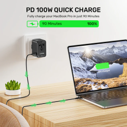 Buy Unitek World Travel Adapter & 100W Charger - P1123A - EU UK US 4x USB-C + 1x... in Cyprus, Nicosia, Limassol, Larnaka, Pafos