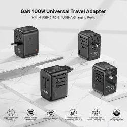 Buy Unitek World Travel Adapter & 100W Charger - P1123A - EU UK US 4x USB-C + 1x... in Cyprus, Nicosia, Limassol, Larnaka, Pafos
