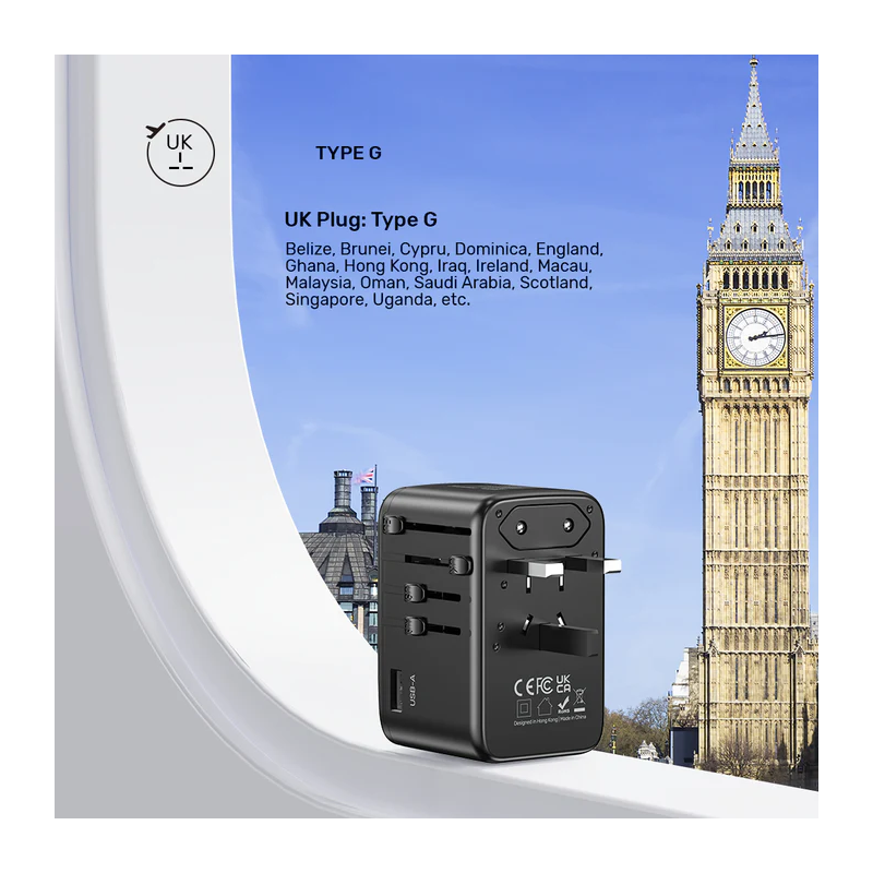 Buy Unitek World Travel Adapter & 100W Charger - P1123A - EU UK US 4x USB-C + 1x... in Cyprus, Nicosia, Limassol, Larnaka, Pafos