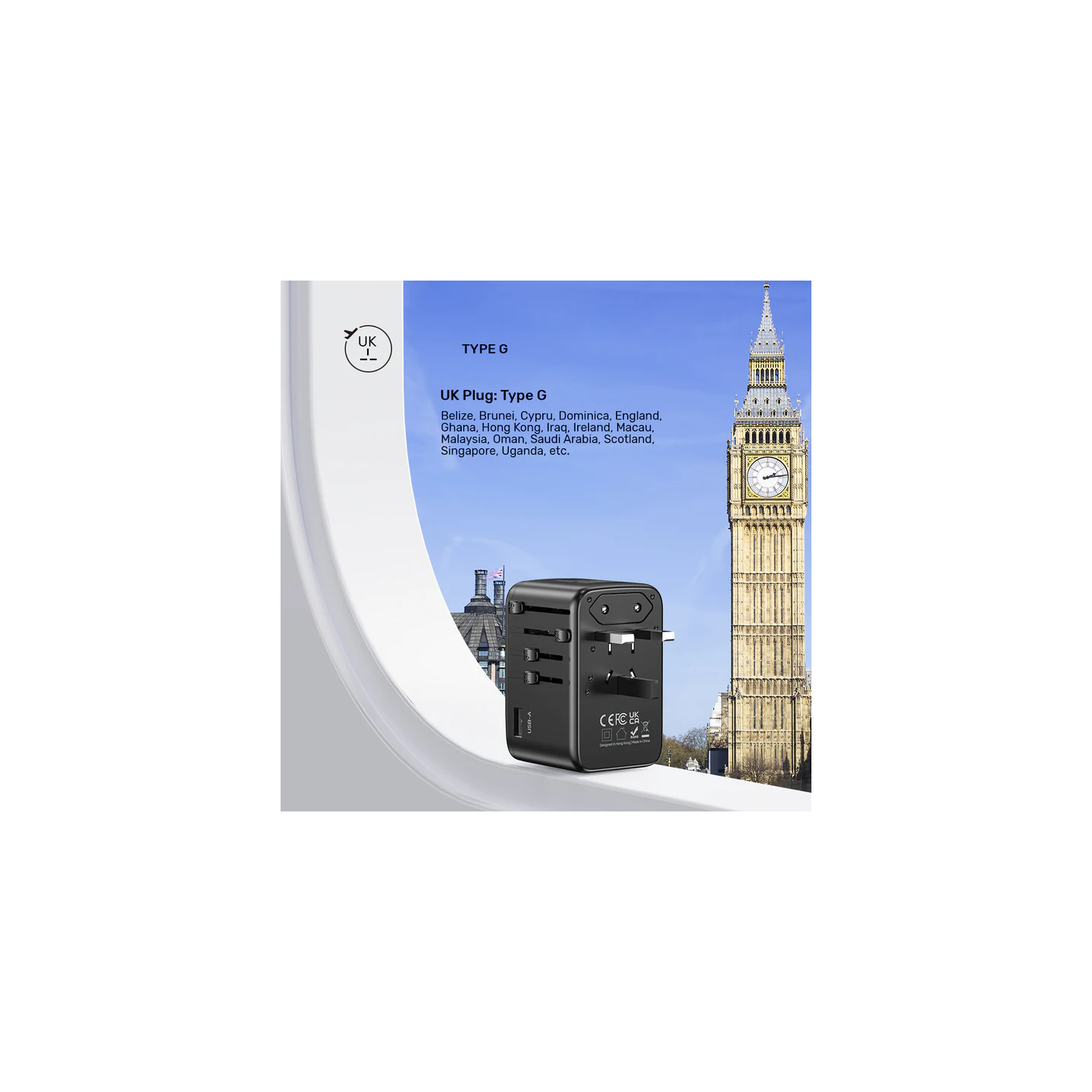 Unitek World Travel Adapter & 100W Charger - P1123A - EU UK US 4x USB-C + 1x USB-A — Buy in Cyprus with Fast Delivery