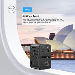 Buy Unitek World Travel Adapter & 100W Charger - P1123A - EU UK US 4x USB-C + 1x... in Cyprus, Nicosia, Limassol, Larnaka, Pafos