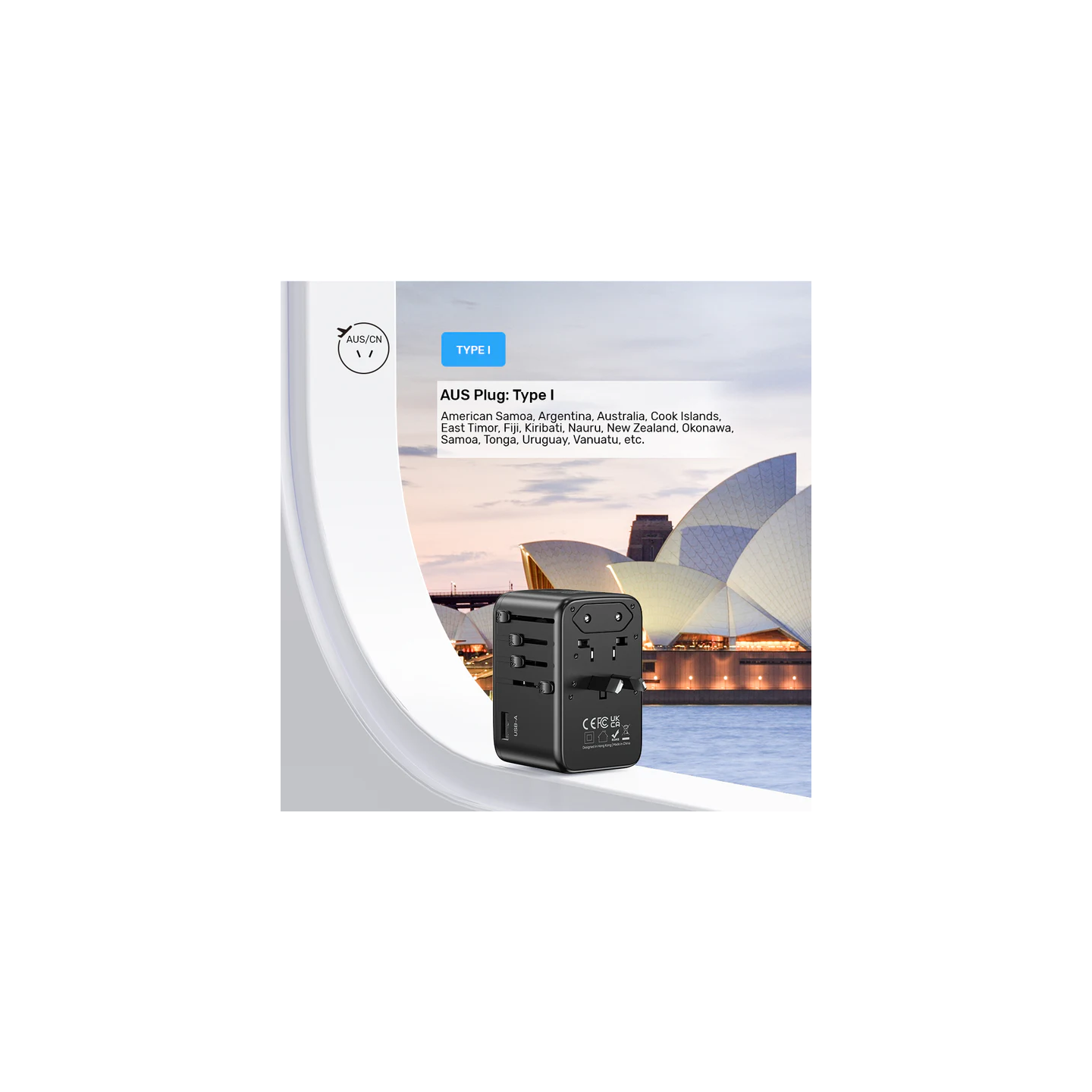 Unitek World Travel Adapter & 100W Charger - P1123A - EU UK US 4x USB-C + 1x USB-A — Buy in Cyprus with Fast Delivery