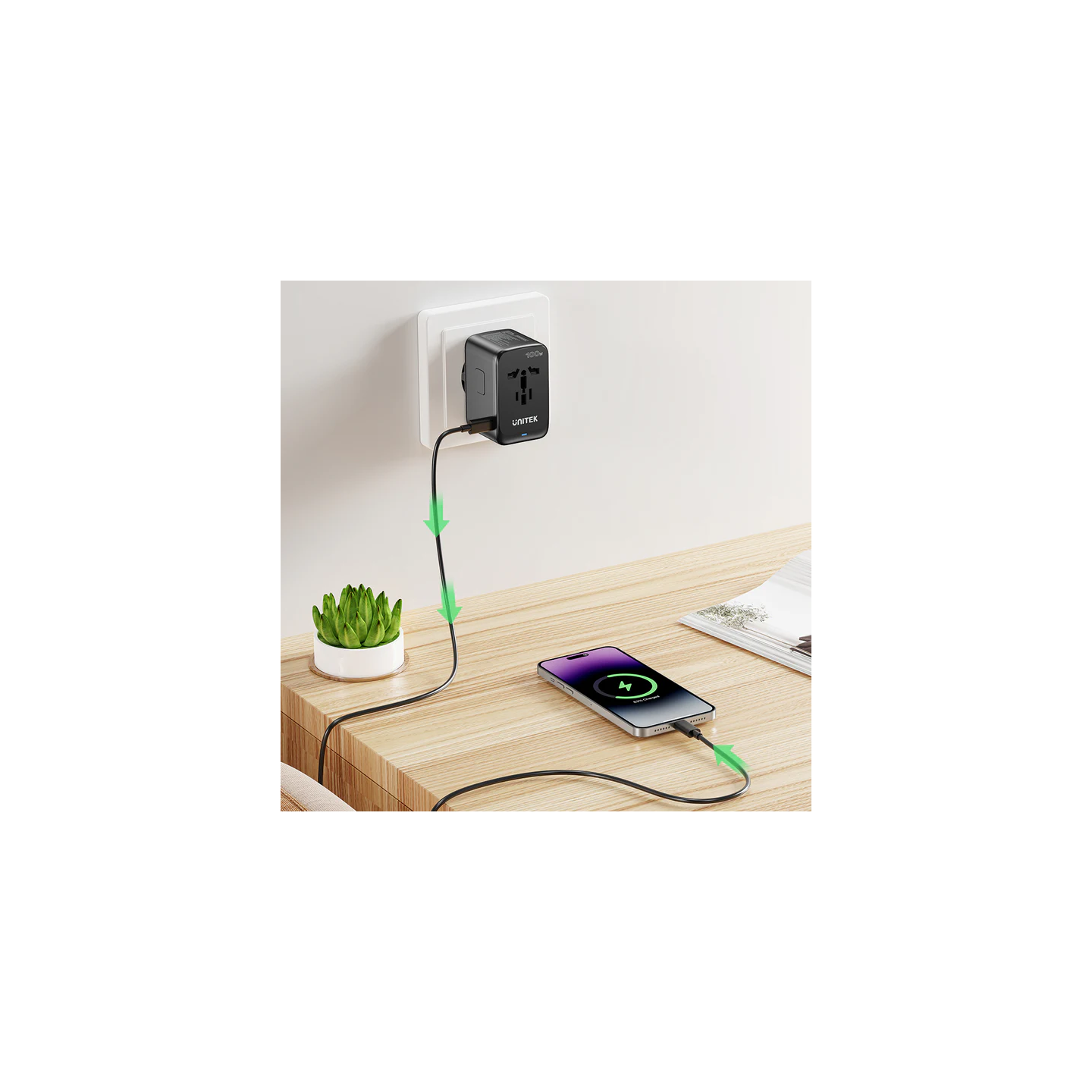 Unitek World Travel Adapter & 100W Charger - P1123A - EU UK US 4x USB-C + 1x USB-A — Buy in Cyprus with Fast Delivery