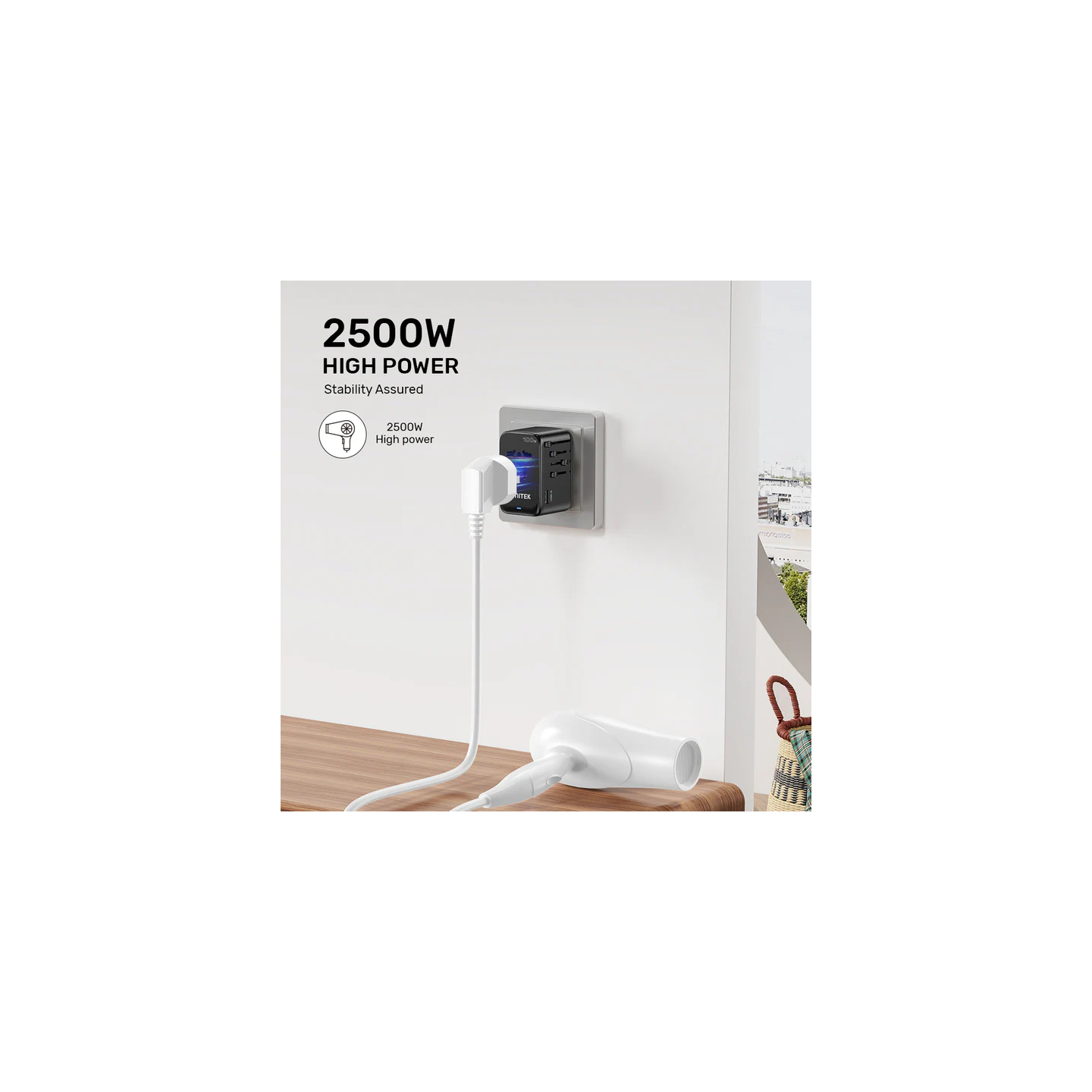 Unitek World Travel Adapter & 100W Charger - P1123A - EU UK US 4x USB-C + 1x USB-A — Buy in Cyprus with Fast Delivery