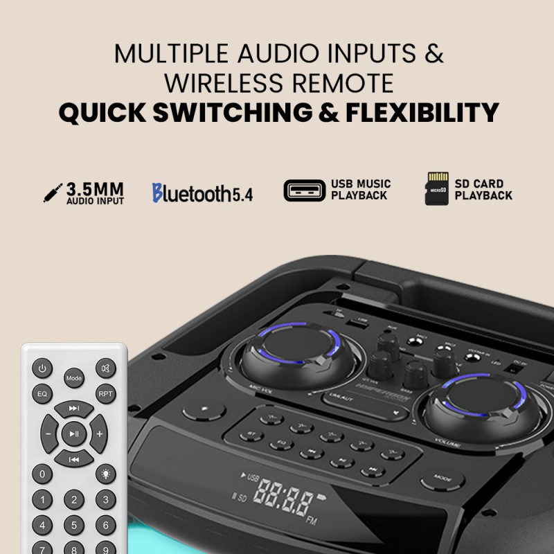 Buy SonicGear Portable Karaoke Speaker - 1300 Pro - 12'' 240W TWS BT USB 2x Mics... in Cyprus, Nicosia, Limassol, Larnaka, Pafos