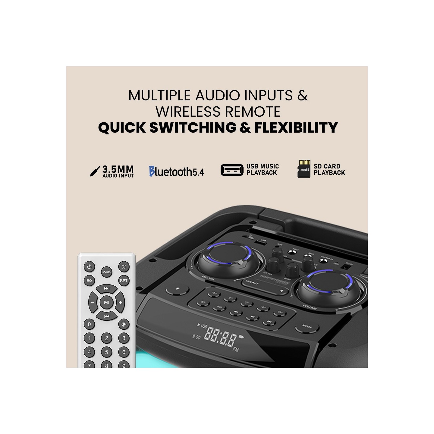 SonicGear Portable Karaoke Speaker - 1300 Pro - 12'' 240W TWS BT USB 2x Mics HYPERBOX — Buy in Cyprus with Fast Delivery