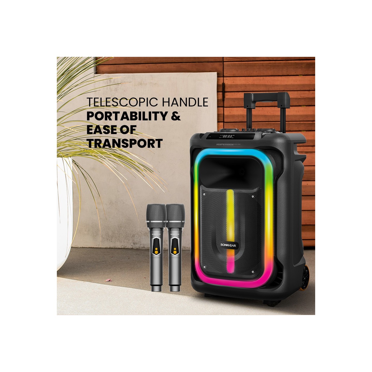 SonicGear Portable Karaoke Speaker - 1300 Pro - 12'' 240W TWS BT USB 2x Mics HYPERBOX — Buy in Cyprus with Fast Delivery