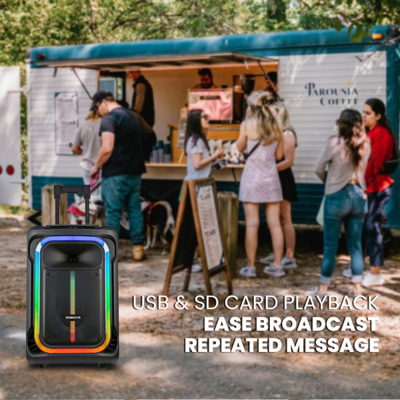 Buy SonicGear Portable Karaoke Speaker - 1300 Pro - 12'' 240W TWS BT USB 2x Mics... in Cyprus, Nicosia, Limassol, Larnaka, Pafos