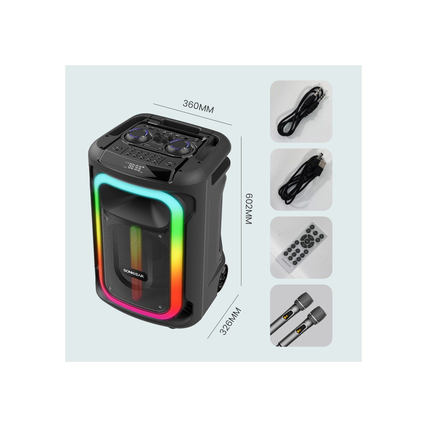 SonicGear Portable Karaoke Speaker - 1300 Pro - 12'' 240W TWS BT USB 2x Mics HYPERBOX — Buy in Cyprus with Fast Delivery