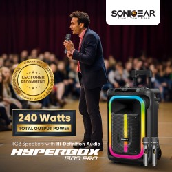 Buy SonicGear Portable Karaoke Speaker - 1300 Pro - 12'' 240W TWS BT USB 2x Mics... in Cyprus, Nicosia, Limassol, Larnaka, Pafos