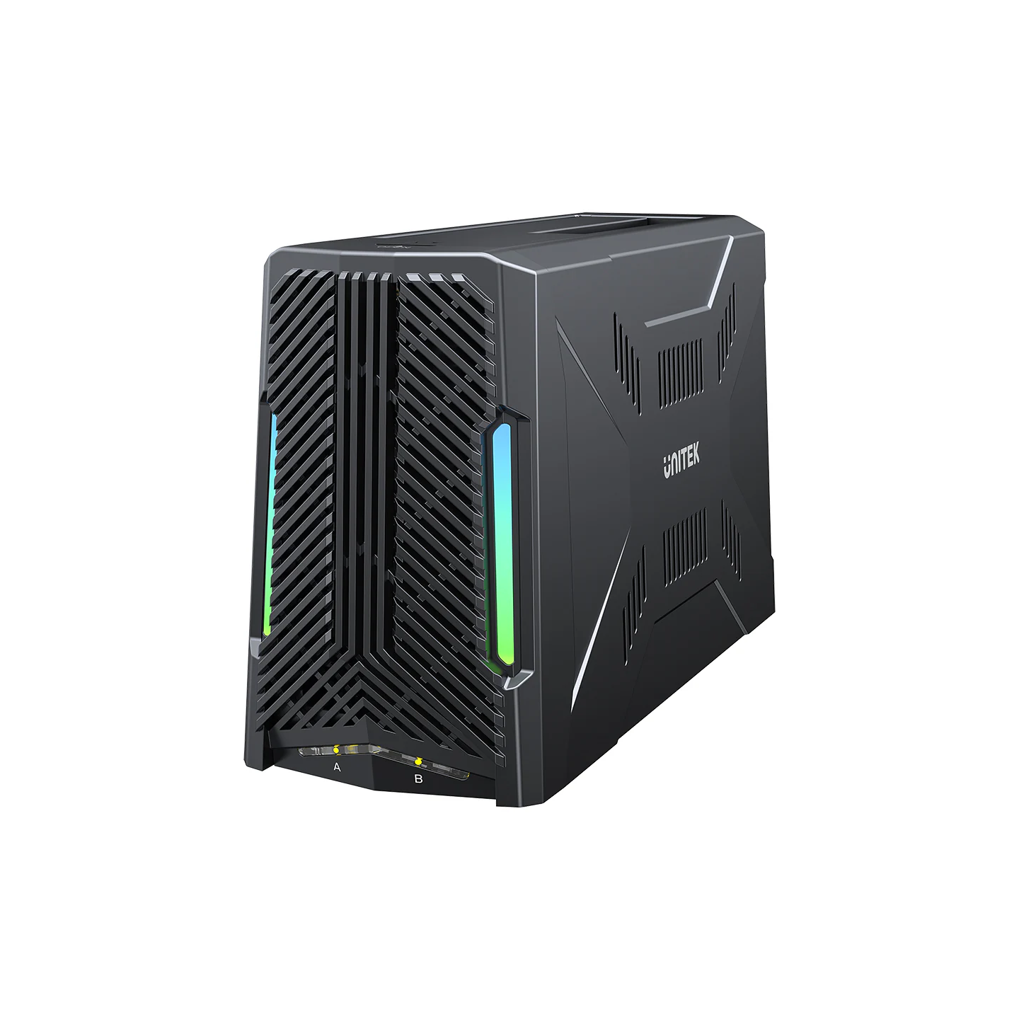 Unitek USB-C NVME PCIe SATA HDD Docking Station - S1234B - USB-C NVME PCIe SATA HDD 10Gbps RGB