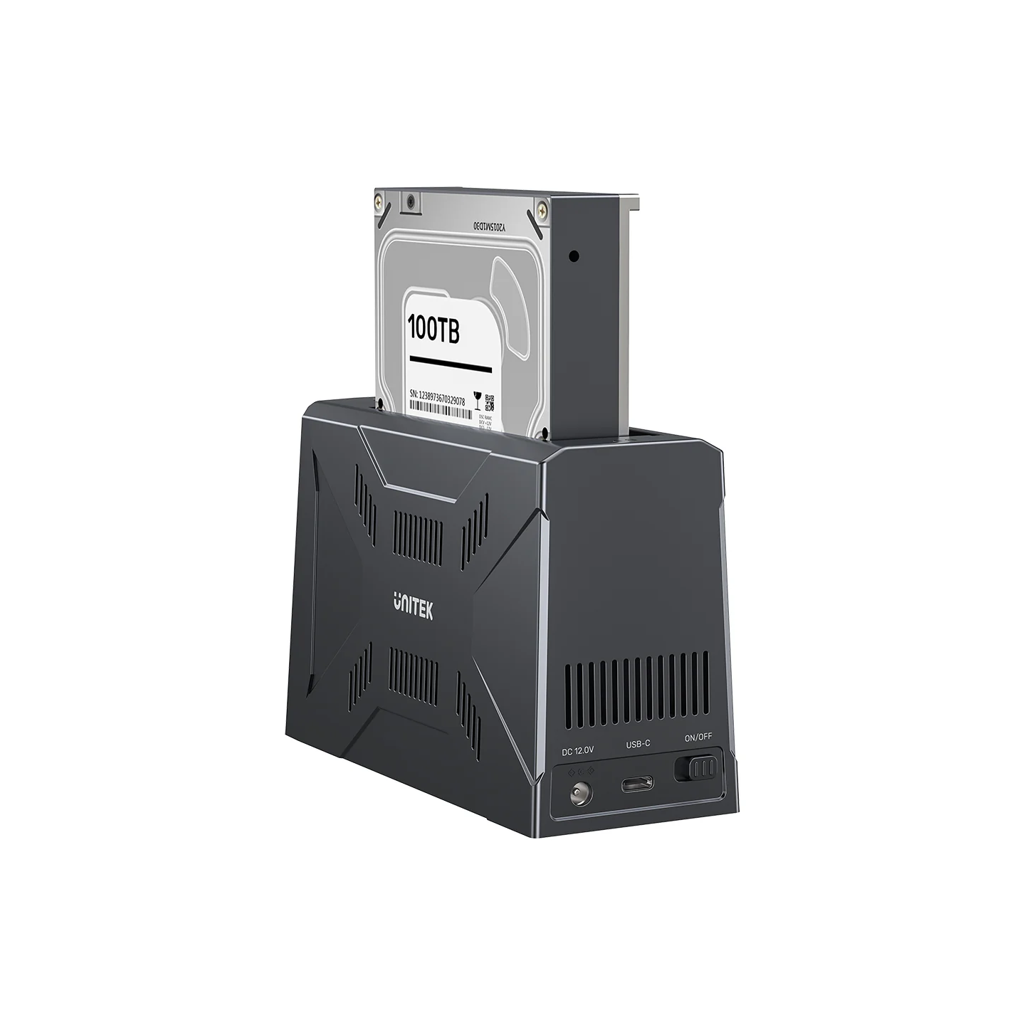 Unitek USB-C NVME PCIe SATA HDD Docking Station - S1234B - USB-C NVME PCIe SATA HDD 10Gbps RGB