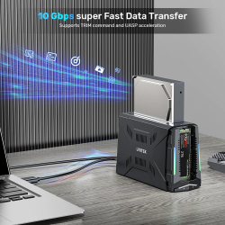 Buy Unitek USB-C NVME PCIe SATA HDD Docking Station - S1234B - USB-C NVME PCIe S... in Cyprus, Nicosia, Limassol, Larnaka, Pafos