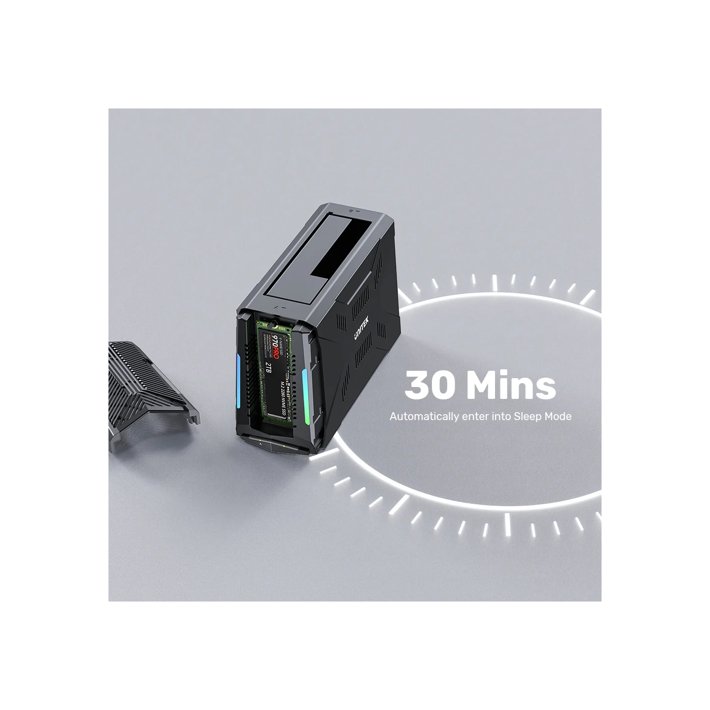 Unitek USB-C NVME PCIe SATA HDD Docking Station - S1234B - USB-C NVME PCIe SATA HDD 10Gbps RGB