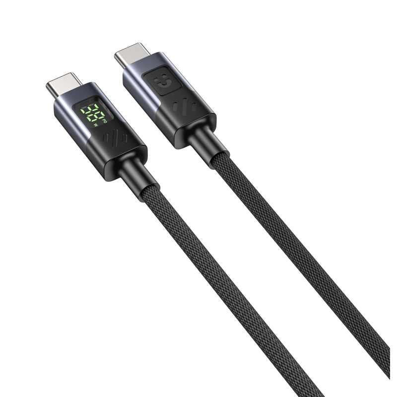 Unitek C14158A-1M USB-C to USB-C 60W PD Braided Cable w/ LED Display 1m (Boxed) — Buy in Cyprus with Fast Delivery