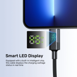 Unitek C14158A-1M USB-C to USB-C 60W PD Braided Cable w/ LED Display 1m (Boxed) — Buy in Cyprus with Fast Delivery