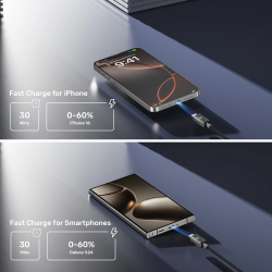 Unitek C14158A-1M USB-C to USB-C 60W PD Braided Cable w/ LED Display 1m (Boxed) — Buy in Cyprus with Fast Delivery