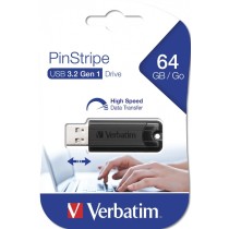 Verbatim PinStripe 49318 USB 3.2 Gen 1 Flash Drive – 64GB Black | Armenius Store