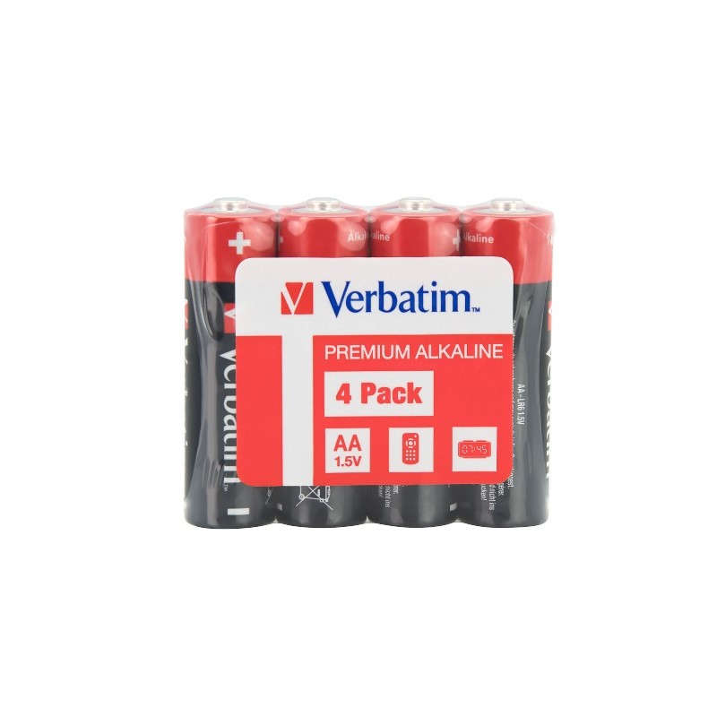 Buy Verbatim AA Batteries - Alkaline 4pcs Batteries (Wrap) in Cyprus, Nicosia, Limassol, Larnaka, Pafos