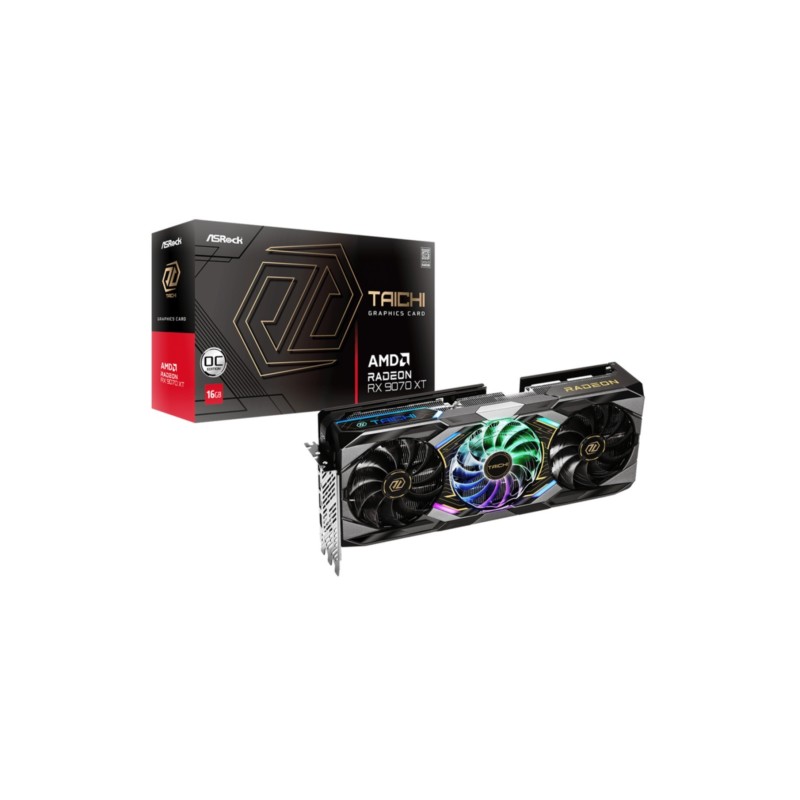 Buy ASRock Radeon RX 9070 XT Taichi OC - 16GB, Boost 3100 MHz, Triple-Fan (Black) in Cyprus, Nicosia, Limassol, Larnaka, Pafos