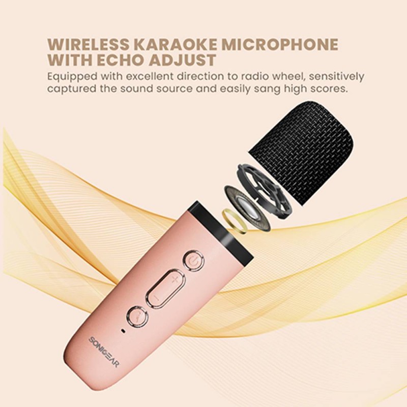 Buy SonicGear IOX Karaoke Portable Speaker - K200 - BT & Wireless Mic Pink in Cyprus, Nicosia, Limassol, Larnaka, Pafos