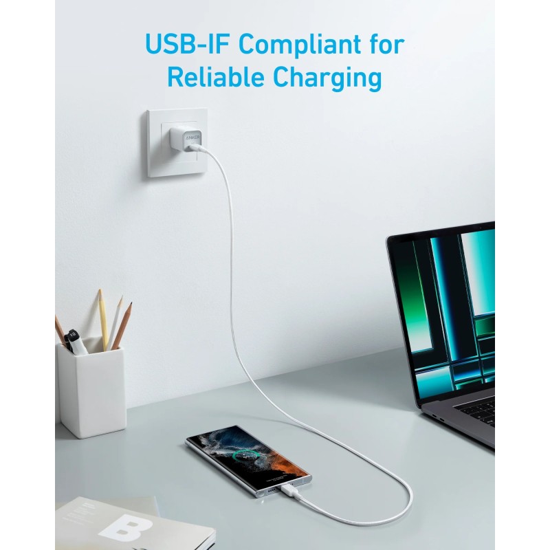 Buy Anker Mobile Cable USB C to USB C - 322 - 0.9m White in Cyprus, Nicosia, Limassol, Larnaka, Pafos