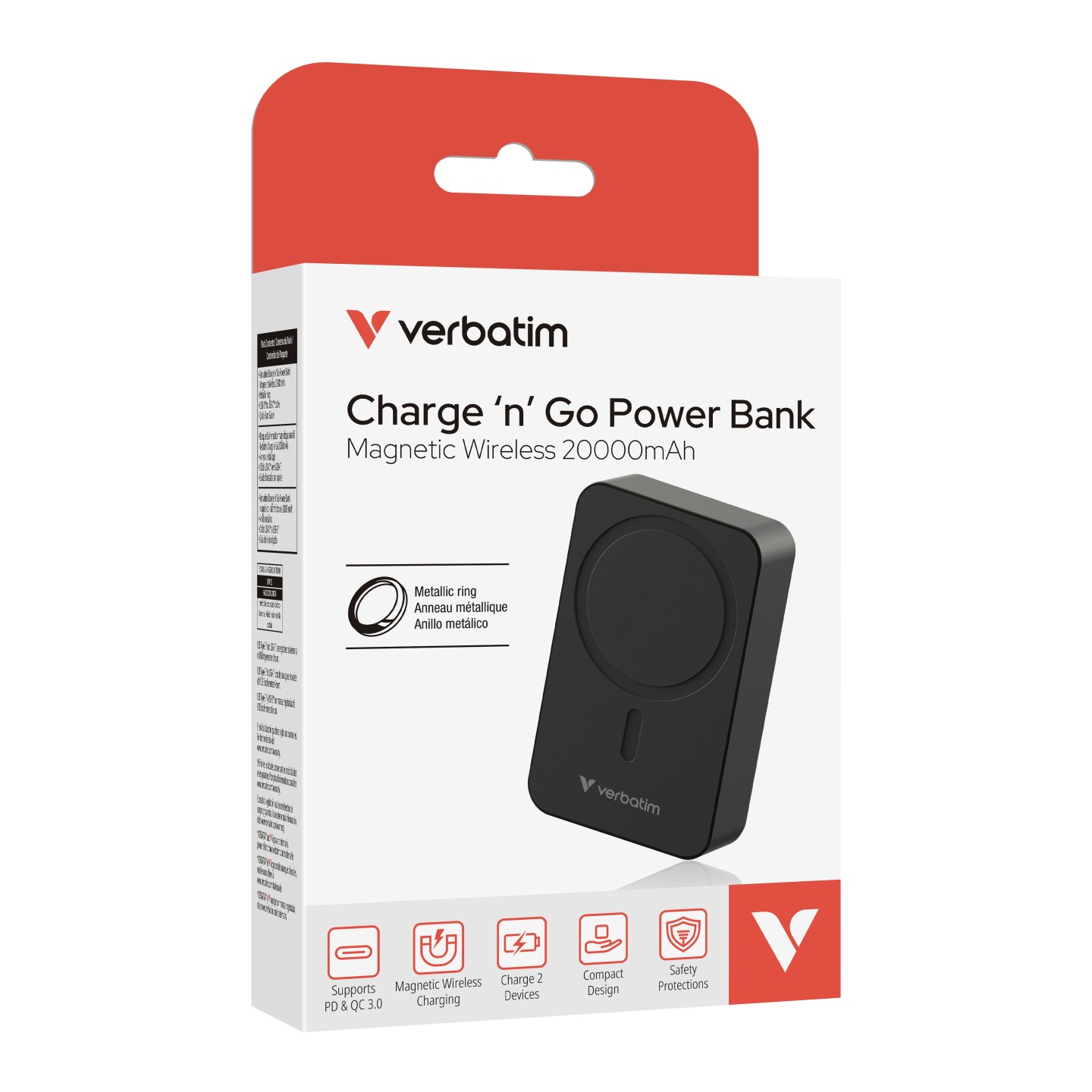 Verbatim Wireless Magnetic Powerbank - Qi2 15W + 35W Wired Charging 20000mAH Black — Buy in Cyprus with Fast Delivery