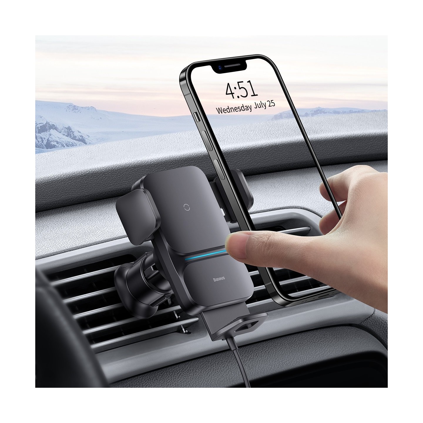 Baseus Wisdom Auto Alignment Car Mount Wireless Charger Qi 15W - Auto Alignment — Buy in Cyprus with Fast Delivery