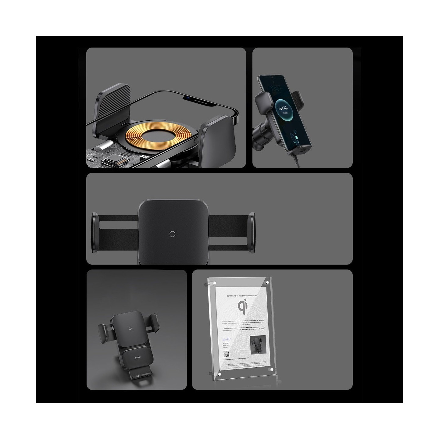 Baseus Wisdom Auto Alignment Car Mount Wireless Charger Qi 15W - Auto Alignment — Buy in Cyprus with Fast Delivery