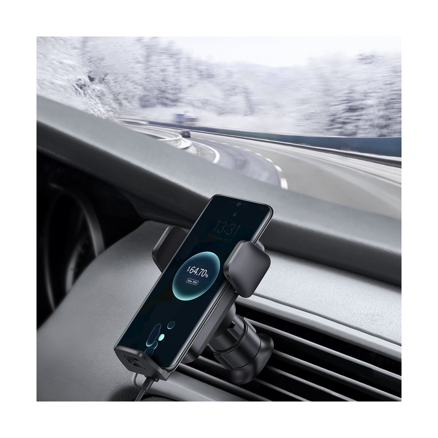 Baseus Wisdom Auto Alignment Car Mount Wireless Charger Qi 15W - Auto Alignment — Buy in Cyprus with Fast Delivery