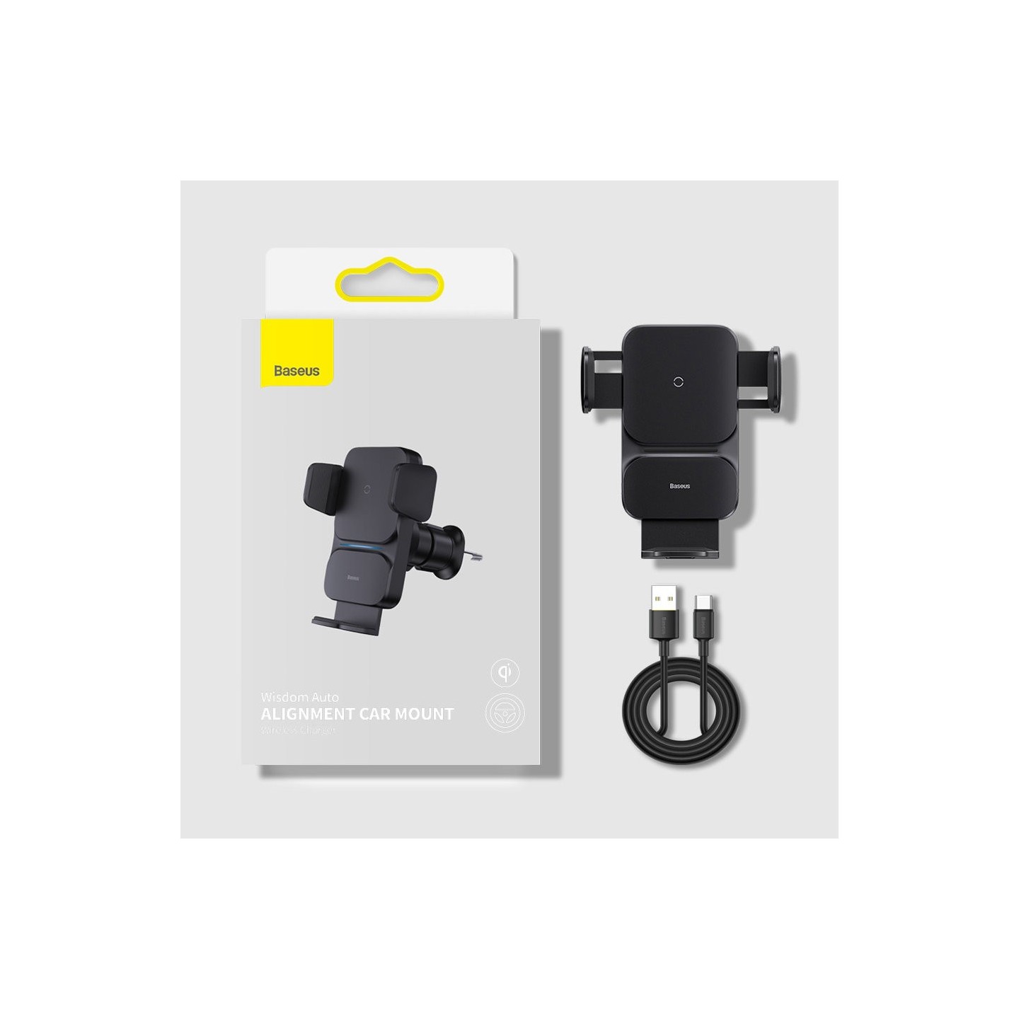 Baseus Wisdom Auto Alignment Car Mount Wireless Charger Qi 15W - Auto Alignment — Buy in Cyprus with Fast Delivery