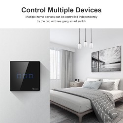 Buy Sonoff WiFi Smart Wall Touch Switch Black - T3 UK 3C - Black in Cyprus, Nicosia, Limassol, Larnaka, Pafos