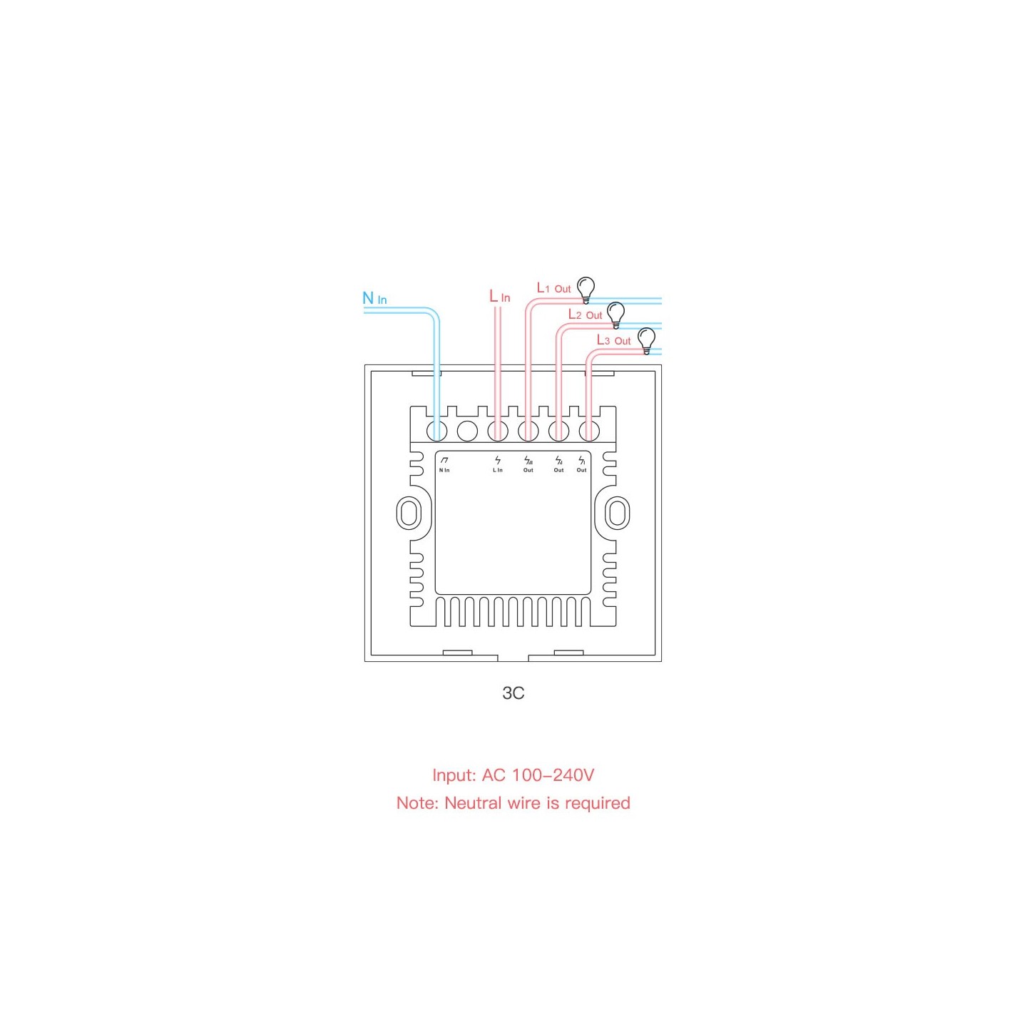 Sonoff WiFi Smart Wall Touch Switch Black - T3 UK 3C - Black — Buy in Cyprus with Fast Delivery