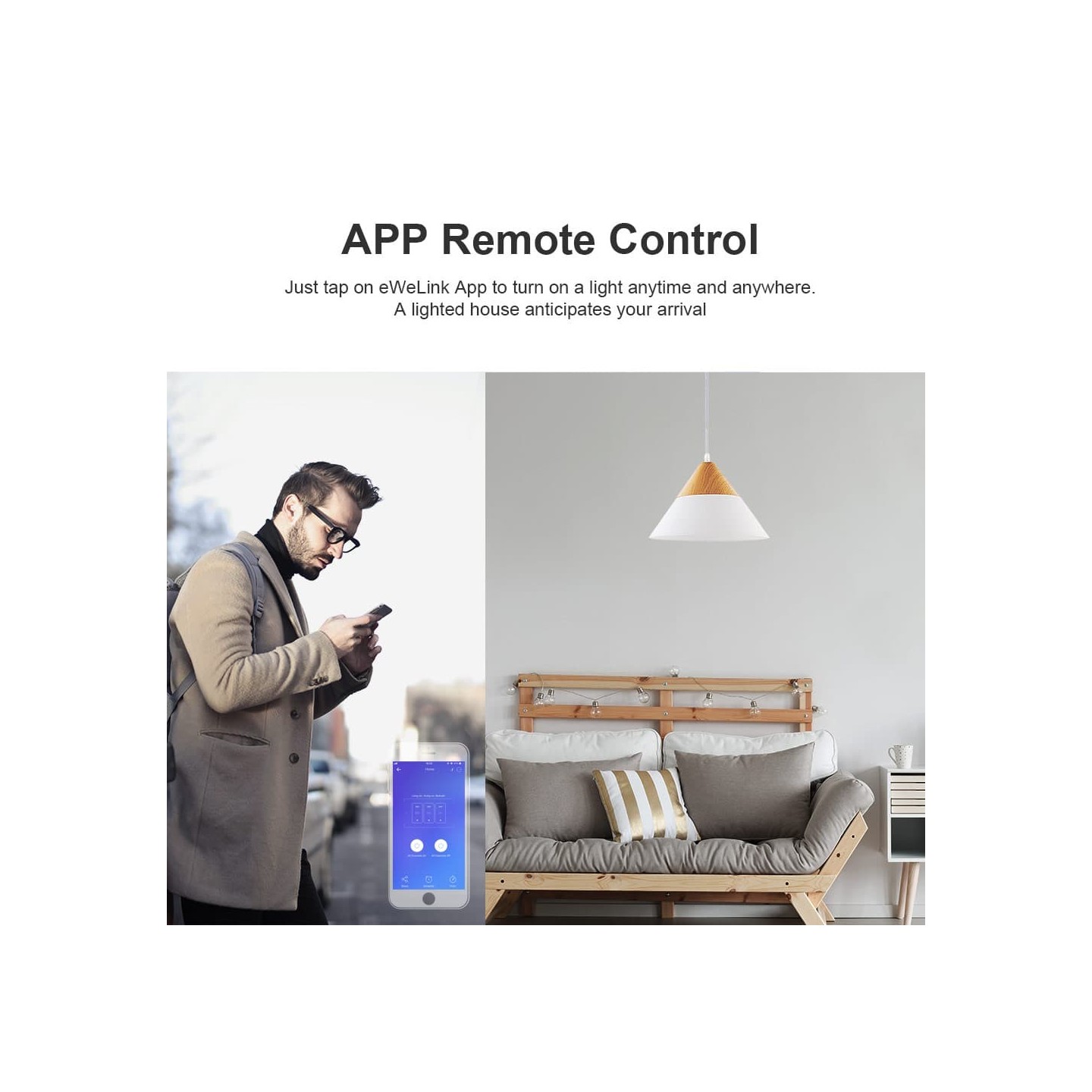 Sonoff WiFi Smart Wall Touch Switch 2-Button White - T2EU2C-TX - WiFi Smart Wall Touch Switch 2-Button White